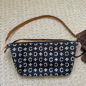 AS IS Celine vintage denim shoulder bag pouch AUTHENTIC